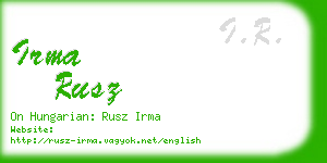 irma rusz business card